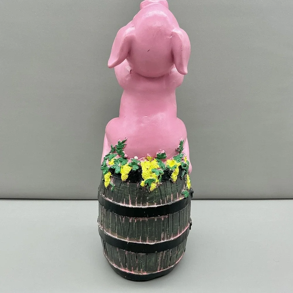 Rince‎ Cochon Pink Pig Beer Tap Handle Barrel Grapes Yellow Mug Bar Figurine